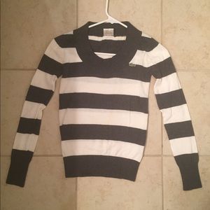LACOSTE White & Grey sweater. Pre owned.